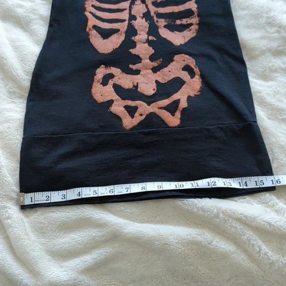 *RARE* Rockin' Bones Custom Halter Tunic/Dress Black with Orange Skeleton XS - Picture 7 of 9